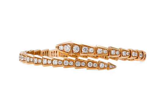 BVLGARI Serpenti Viper Snake Diamond Gold Bracelet