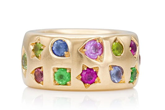 POMELLATO Iconica Large Ring Gold Gem Stone Ring