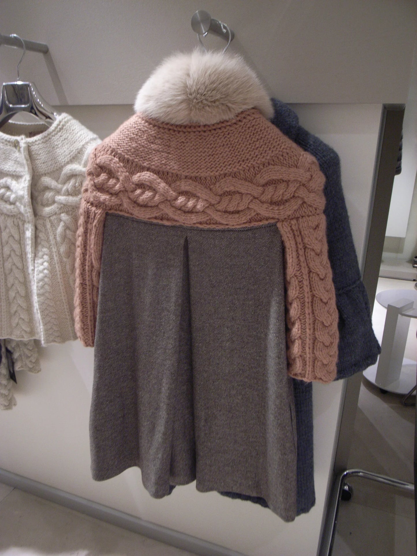 ESTER C. TRADITIONAL ARAN SWEATER HAND KNITTED