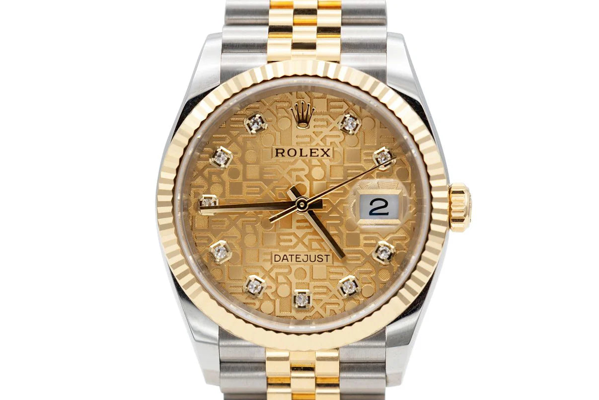 Rolex Two-Toned Gold Logo Face Datejust Watch