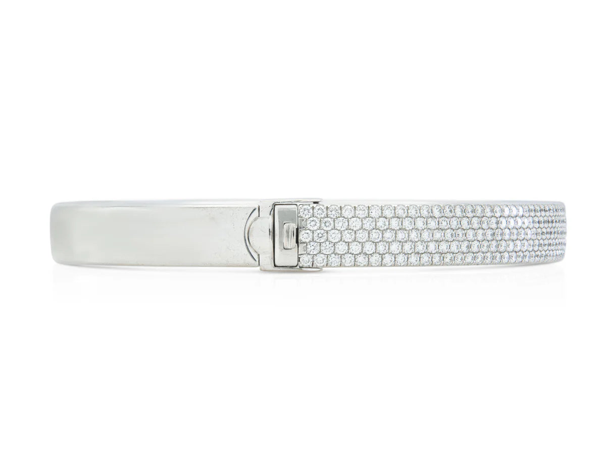 Tiffany & Co. 2.10 Carat Diamond Metro Hinged Bangle Bracelet