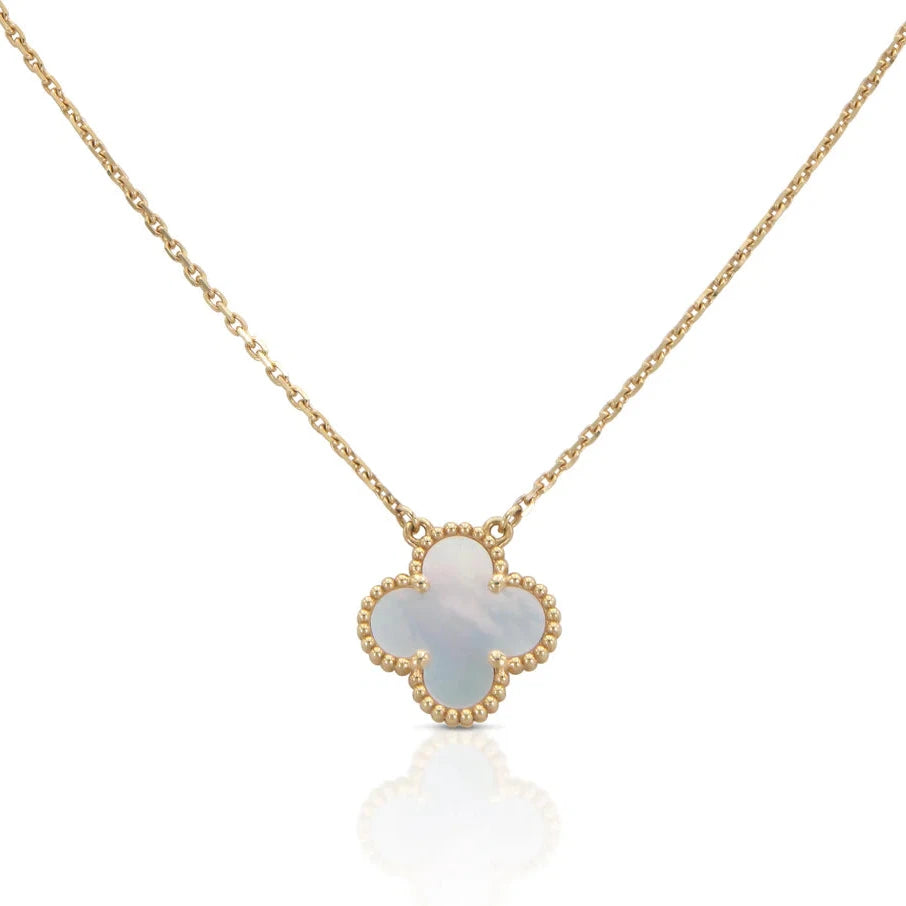Van Cleef & Arpels Mother of Pearl Vintage Alhambra Pendant Necklace