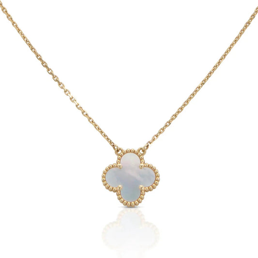 Van Cleef & Arpels Mother of Pearl Vintage Alhambra Pendant Necklace