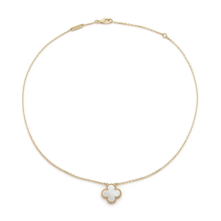 Van Cleef & Arpels Mother of Pearl Vintage Alhambra Pendant Necklace