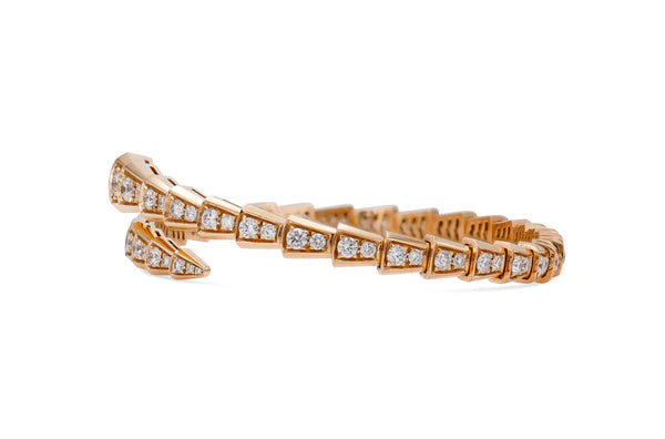 BVLGARI Serpenti Viper Snake Diamond Gold Bracelet